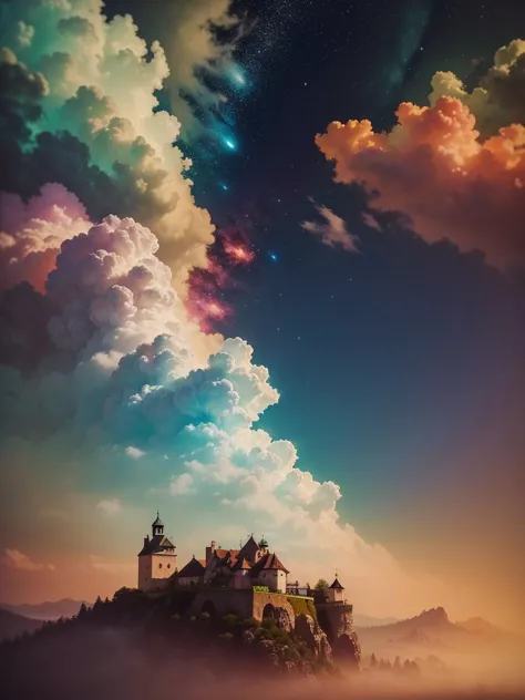 vibrant colors, soft focus, light leaks, dreamy atmosphere,
magic, ethereal,  fluffy clouds,  
fractal structures, imaginary sub...