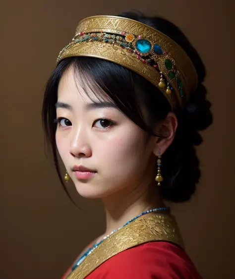 rembrandt style, masterpiece, best quality, 
 portrait of a beautiful young japanese woman, detailed facial features,
((backround defocused)):1.4, (depth of field):1.4