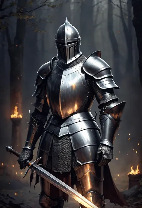 a close up of a person in armor holding a sword