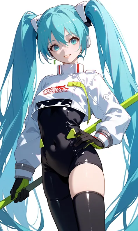 score_9, score_8_up, score_7_up, score_6_up, break
1girl, miku22, aqua eyes, aqua hair, black bodysuit, breasts, covered navel, ...