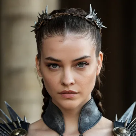 Skin texture, Closeup portrait photo of a stunning young woman dressed as a highborn noble from game of thrones,f /2.8, Canon, 85mm,cinematic, high quality, looking at the camera,  barxpalvin,    <lora:barpalvin_32_small_xl_4_standard_wo_cap-merger-11_29_69_04_036_024-barxpalvin:1>