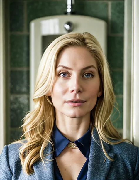 A stunning intricate full color portrait of (sks woman:1), Elizabeth Mitchell ,wearing suggestive and sexy school uniform, smirk...