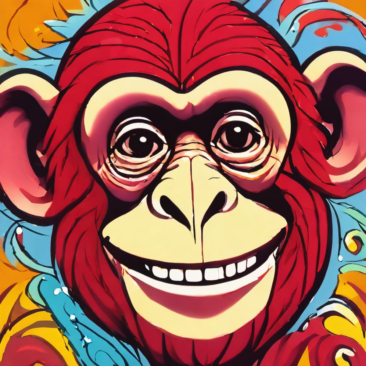 A close up of a monkey with a smile on its face - SeaArt AI