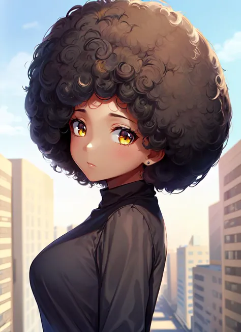 Afro Hair with Anime-Like Style
