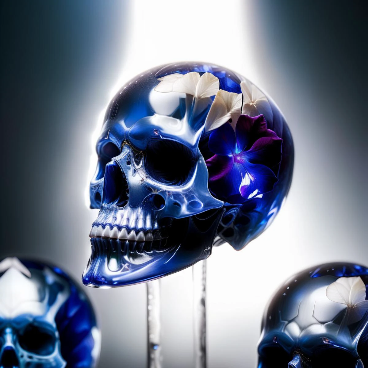 blue and purple skulls