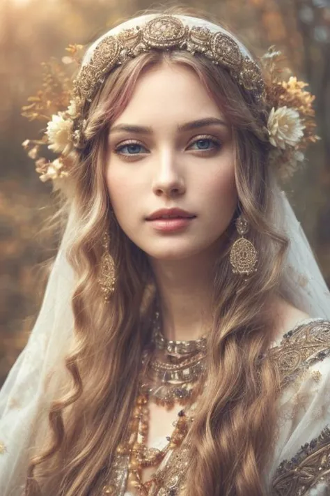 photo of ancient slavic beauty, woman, pale skin, beautiful face,