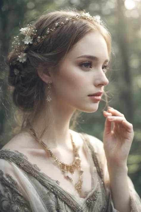 photo of ancient slavic beauty, woman, pale skin, beautiful face,