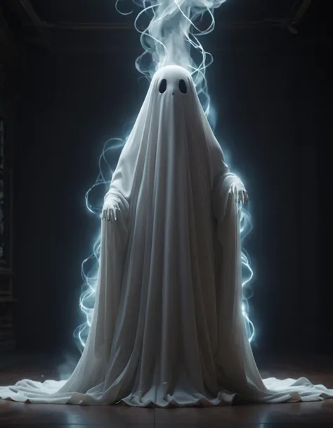 sheetghost person,  (Pixar:3.0) Animation Film studios render, in a 3d animated film.  a kingdom in peril by a powerful necroman...