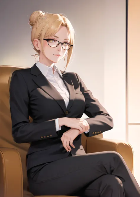therapist, wearing a suit, perfect, masterpiece, best quality