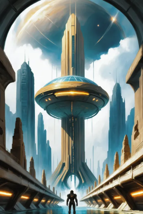 scifi, amazing,epic scifi metropolis beyond the beginning of time<lora:EnvyAnimeDigitalPaintingXL02:1>