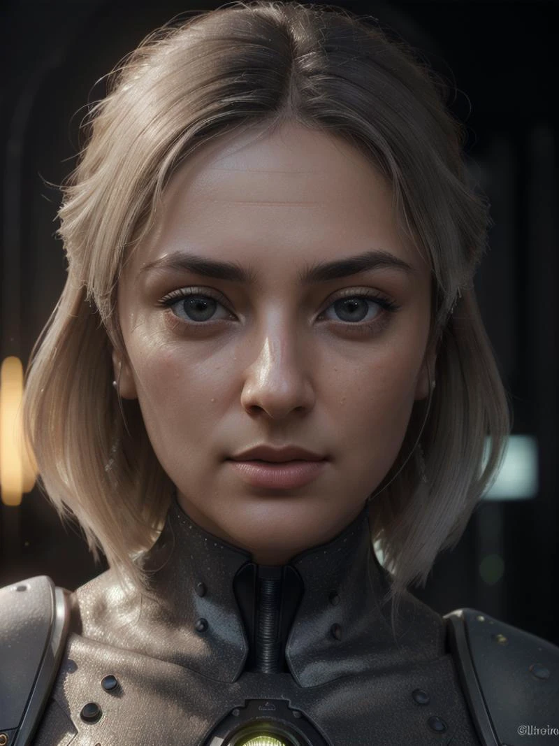 Hyperrealistic art of girl 21 yo, (establishing shot:1.5), Bulgarian (face:Square Oblong Face, Small Eyes, [eye color brown], Nose with an Arched Bridge Shape, thin lips, high cheekbones, weak receding chin) white hair, epiCPhoto, (ultra detailed eyes and face)detailed, (((Uranium Tech, uranium tech , atommodle, radiation, transparent , scifi,  nuclear sign ,  nuclear, electron, diversity, bioluminizens))), dramatic, (masterpiece, best quality, high quality), hyperdetailed, highres, intricate detail, HDR, 8k, sharp focus, detailed background, extremely detailed face eyes lips nose, perfect hands, realistic eyes, detailed skin texture, subsurface scattering, realistic, temple, dark, photorealistic,, Extremely high-resolution details, photographic, realism pushed to extreme, fine texture, incredibly lifelike