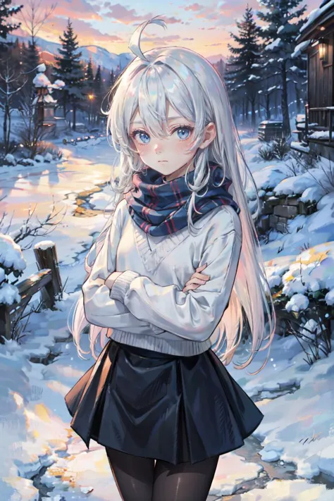 ((best quality, masterpiece, absurbres, super-resolution)), 1girl, solo, ahoge, (absurdly long hair:1.6), white hair, blue eyes,...