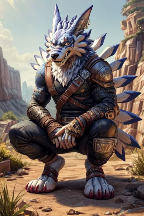 (((Barefoot furry character, full body, cinematic setting, furry male))) 
Barefoot hypnotised WereGarurumon wears black ninja suit, tebowing, detailed paws with claws, blue fur, in a trance, a look of weak resistance to hypnosis on his face, drooling, red glow in his eyes,
BREAK, detailed background, 8K, (masterpiece:1.5), intricate details, highly detailed, extreme detail, octane render, tritone image, fine art, best quality, highres, (detailed face:1.5), ((full_body)), UHD, (((perfect hands)))