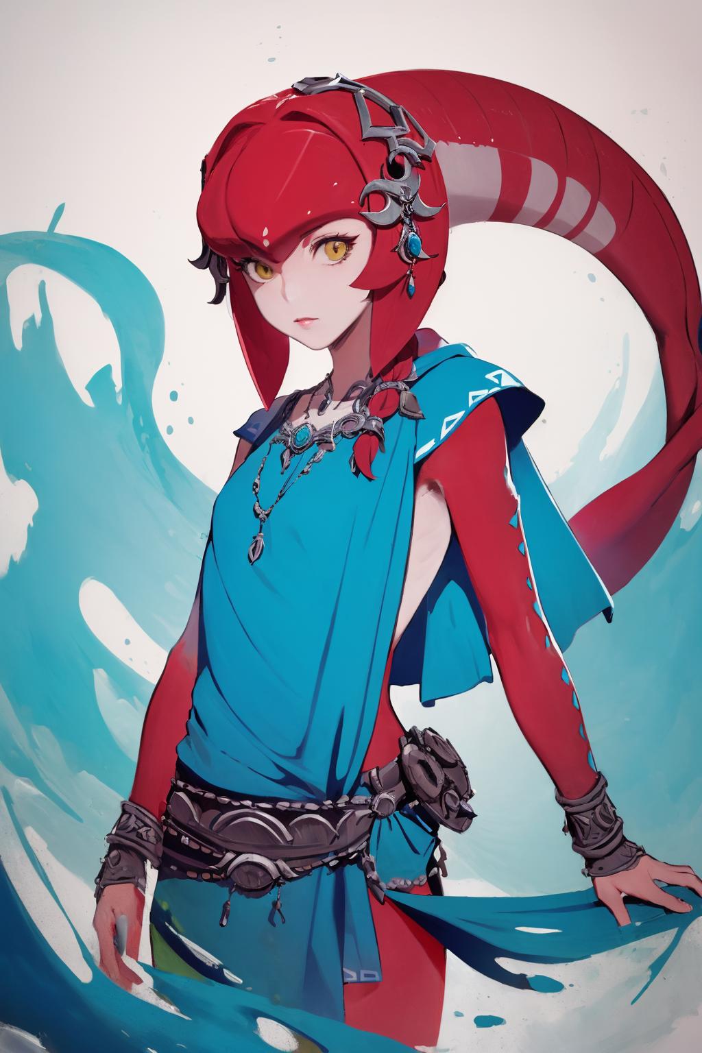 Mipha (zelda) nsfw, happy, flat, chibi - SeaArt AI