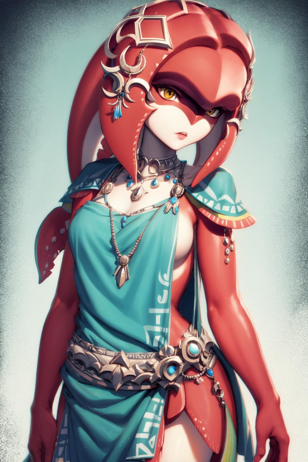 Mipha (zelda), nsfw, realistic , asymmetrical breasts, (masterpiece -  SeaArt AI