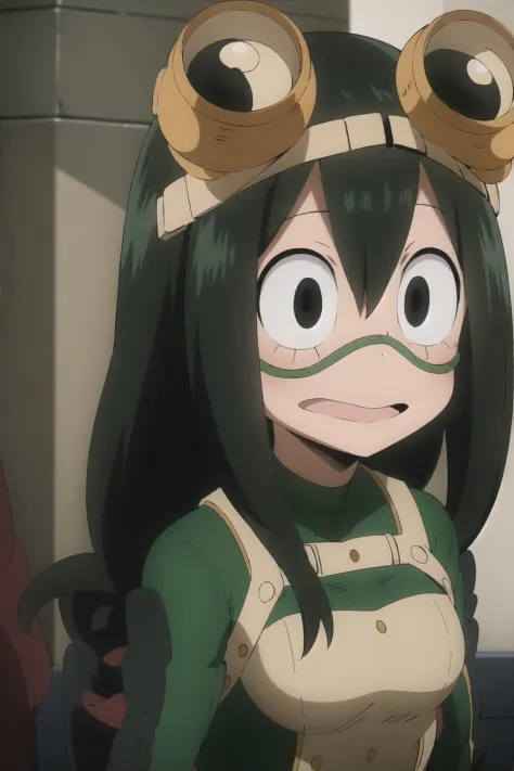 asui_tsuyu 1girl, solo, goggles, superhero