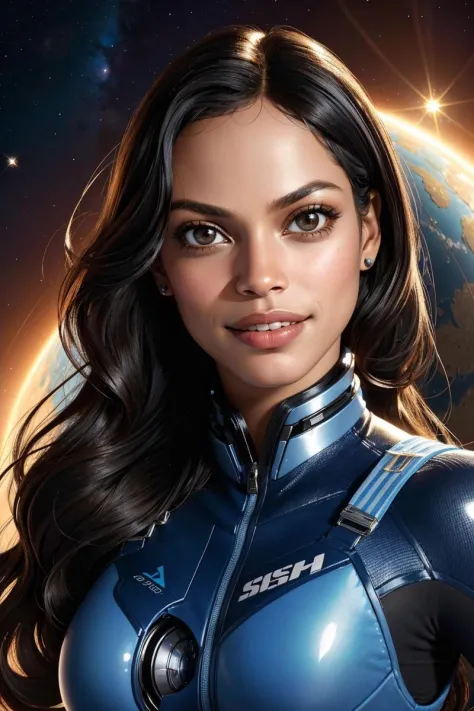 professional photo of Rosario Dawson), sks woman, space costume,
detailed skin, detailed eyes, finely detailed hair,
volumetric light, highrez, masterpiece, best quality,
<lora:lora_rosario_v1_from_v1_160:0.85>