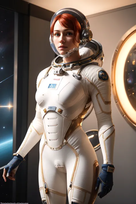 (best quality, masterpiece:1.3), face highlight, detailed face, detailed skin, 1girl, ribbed bodysuit, (((wearing space helmet))...