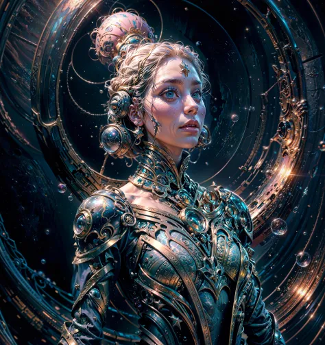 You are the universe experiencing itself, Universe fulfilling the body, renaissance aesthetic, Star trek aesthetic, pastel colors aesthetic, intricate fashion clothing, highly detailed, surrealistic, digital painting, concept art, sharp focus, illustration...
