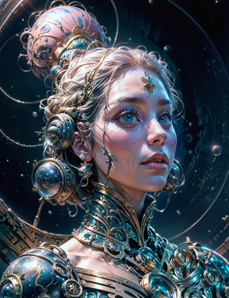 You are the universe experiencing itself, Universe fulfilling the body, renaissance aesthetic, Star trek aesthetic, pastel colors aesthetic, intricate fashion clothing, highly detailed, surrealistic, digital painting, concept art, sharp focus, illustration...