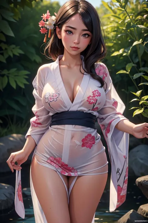 (masterpiece, best quality, hires, high resolution:1.2, 4k, 8k , high quality), extremely detailed, realistic, intricate details, highres, 1girl, solo, (large breasts, thick thighs, wide hips), arched back,(cinematic lighting, sunlight, perfect lighting, b...