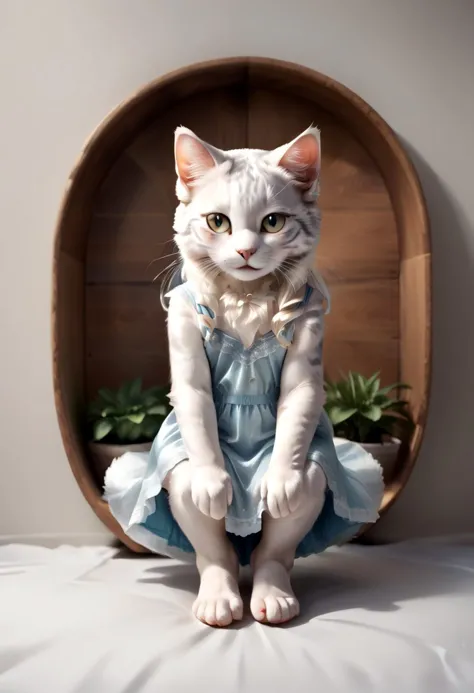 (((barefoot furry character, full body, cinematic setting, furry female, plantigrade))) 
illustrate a refined and poised ((cat))...