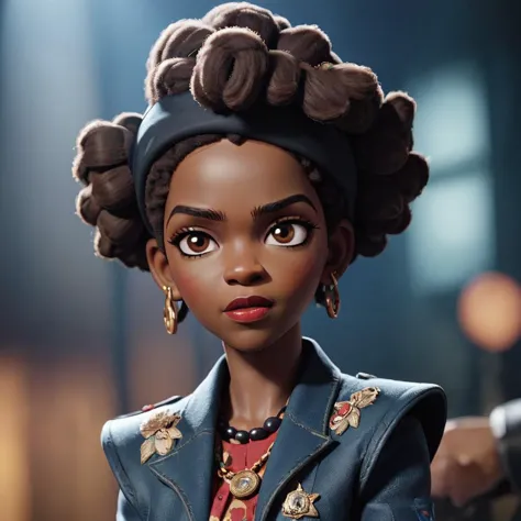 3D cinematic film.(Lauryn Hill:1.9) 70 years old (caricature:0.2).  bokeh, professional, 4k, highly detailed <lora:SamaritanEsdx...