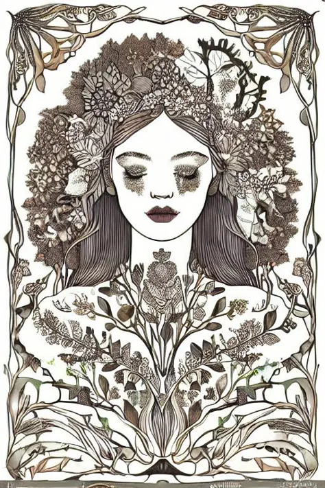 1girl in a mythical forest, masterpiece, perfect face, intricate details, halloween theme, flowerman2