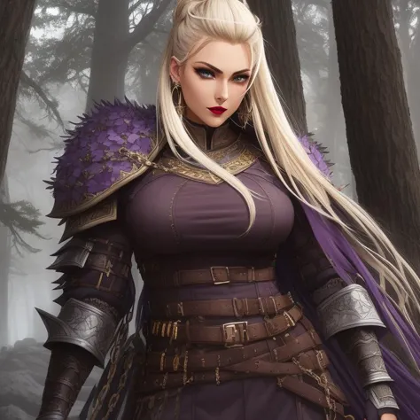 jack chains armor, luminary, short, skinny, square face, dark skin, blonde hair, purple eyes, long nose, thick lips, round chin,...