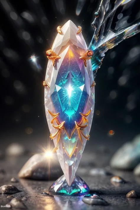 a crystal stone with a star in the middle of it