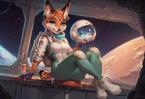 score_9, score_8_up, score_7_up, score_6_up,score_5_up,score_4_up, 1girl, solo, miyu, furry, cute, sexy,  space pilot costume, h...