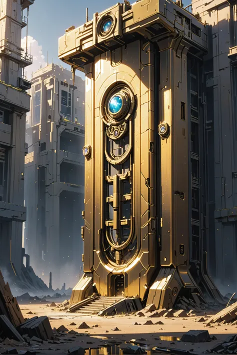 polished gold, ruined scifi settlement at the beginning of time<lora:EnvyTempleOfRaXL01:1><lora:EnvyBetterHiresFixXL01:0:hr=1>