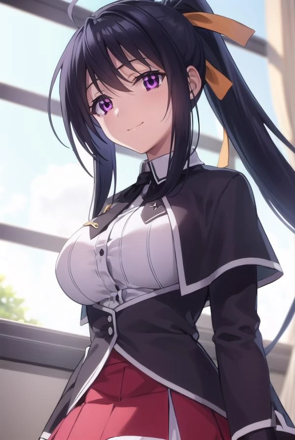 akenohimejima akeno himejima long hair black hair ribbon