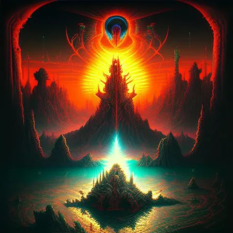 DAN-SEAGRAVE-ART-STYLE, Cthulhu's abyssal throne, eldritch, cosmic horror