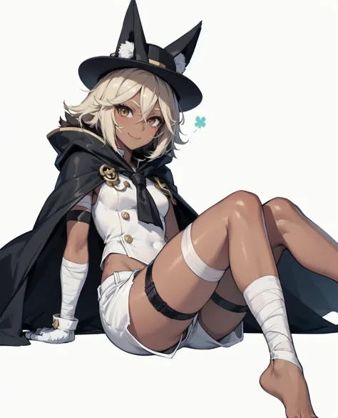 anime girl in a witch costume sitting on the ground