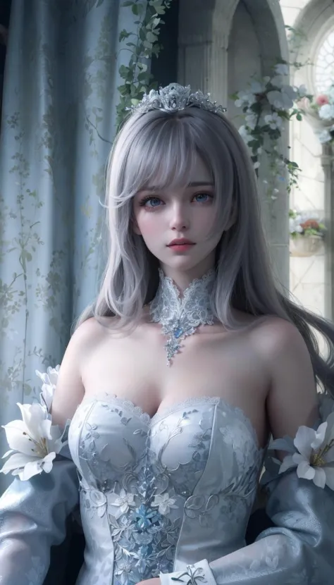 <lora:hipoly3DModelLora_v20:0.7>,
1girl, looking at viewer,
upper body, 3D, realistic,
large breasts, excessively frilled princess dress, draped clothes, jewelry, ornament, flower, lace trim,
masterpiece, best quality, 8k, detailed skin texture, detailed c...