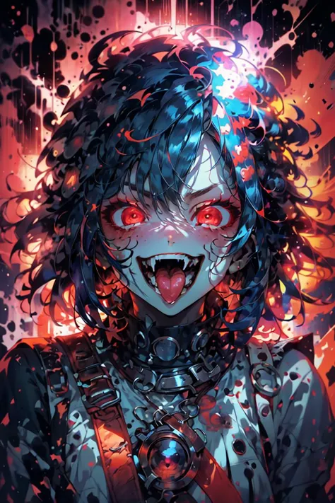 glowing eyes, glow, rage transformation, red eyes, rage, psycho, madness, angry, wide open eyes, blood, bloody face,
cozy, detailed ,
psychophonky, psychotic ,
<lora:PSYCHOPHONKY:0.8> psychophonky, psychotic, crazy smile, glowing eyes, fangs, tongue sticking out