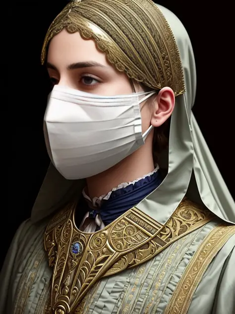 medical mask, victorian era, cinematography, intricately detailed, crafted, meticulous, magnificent, maximum details, extremely ...