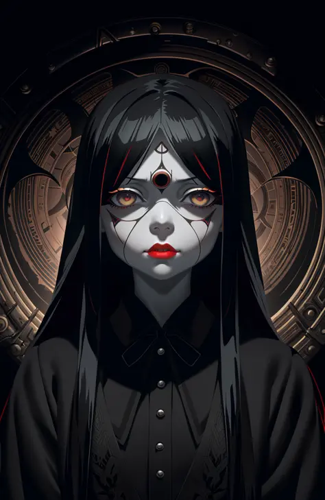 the all seeing eye by h.r. giger, junji ito, greg rutkowski, wlop
detailed paint of wednesday addams, highly detailed paiting by...