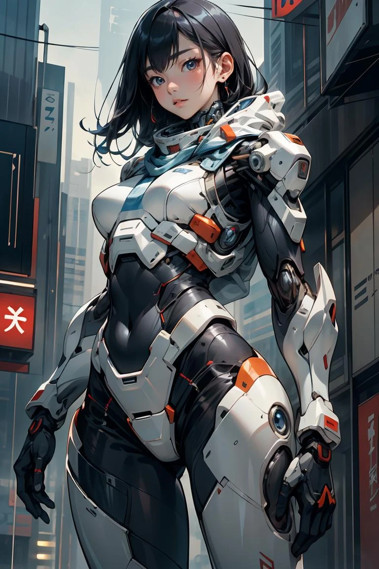 chef-d&#39;œuvre, meilleure qualité, Belle femme japonaise, Android, cybercombinaison, exocombinaison, combinaison rigide, méchasuit, mecha, 