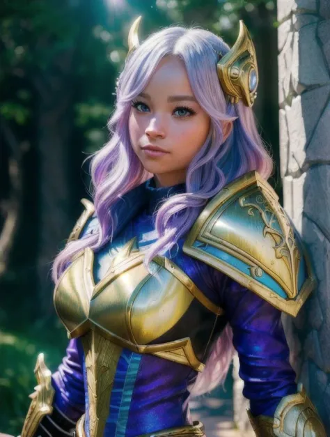 (Controllable Photo:1.3) of (Ultrarealistic:1.3),(Amusing:1.3) warrior, League of legends character, armor colour, gold, hair violet, skin white, photo of (Madison Iseman), Photorealism, (Magical Photo:1.3) of (Realistic:1.3), Crystalcore, hyperdetailed fantasy character, Dreamlike, Ethereal Fantasy, Realistic, Fiction, Full-HD, HD, 8K, Soft Lighting, Beautiful Lighting,Highly Detailed,Highly Detailed,(Photorealism:1.3),(CineColor:1.3),naturalism,land Art,regionalism,shutterstock contest winner,trending on unsplash,featured on Flickr,Highly Detailed,(Baroque Art:1.3),(80s Art:1.3),(Photorealism:1.3),naturalism,land Art,regionalism,shutterstock contest winner,trending on unsplash,featured on Flickr