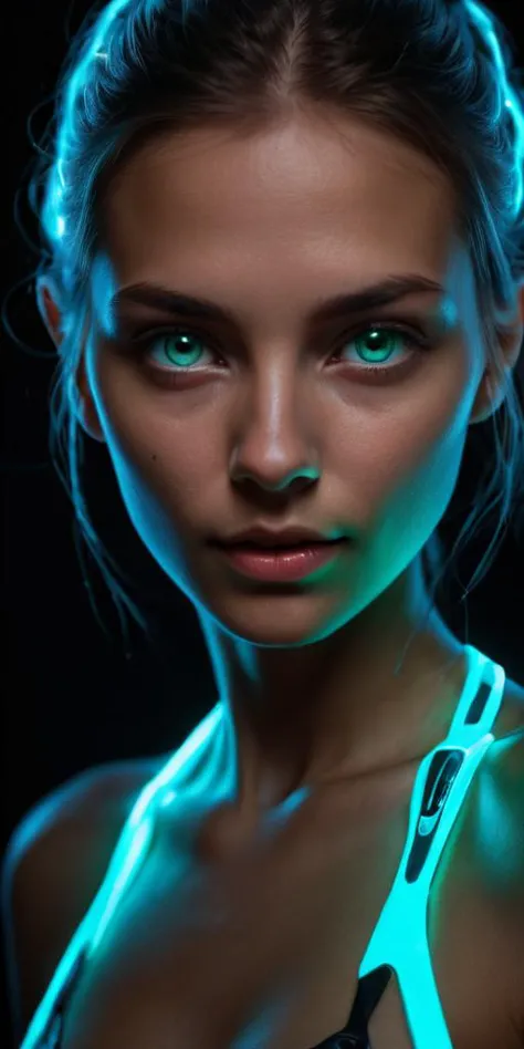 (((Ultra-HD-details))) (((bioluminescent-radioactice-glowing-neon-style))) 1girl, fiery-eyes