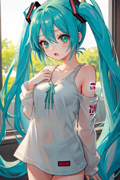 1girl, hatsune miku, natural light