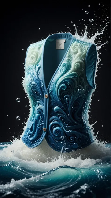 <lora:ElementWaterSDXL:1>ElementWater vest, water, swirling, splash