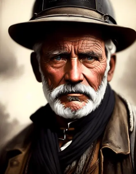 a portrait of an old coal miner in 19th century, beautiful painting with highly detailed face by greg rutkowski and magali villanueve, trending on artstation, sharp focus, studio photo, intricate details, highly detailed, by greg rutkowski