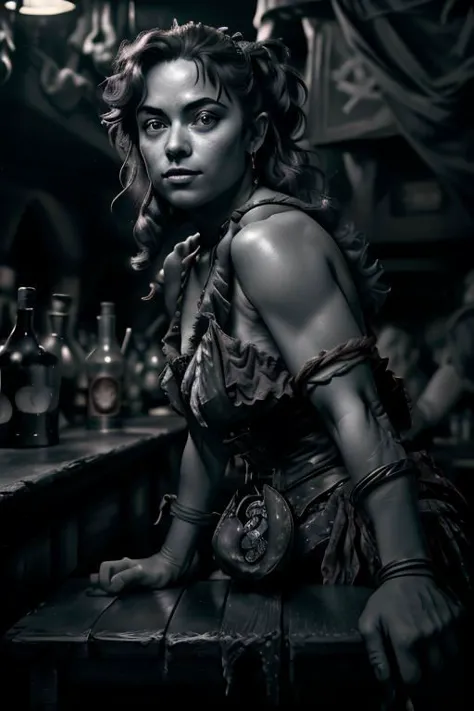 barkeep, piratepunkai, 
glamour photography,
(chiaroscuro | cinematic lighting | neon lighting | overcast lighting)
Bolex H16, ( Voitlander Nocton 50mm | RAW), 
in style of Alfred Stieglitz