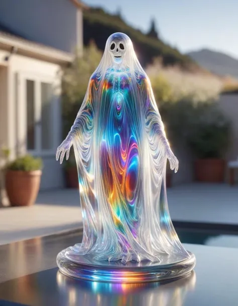 a close up of a statue of a ghost on a table