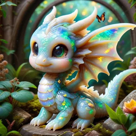 there is a little dragon that is sitting on a rock