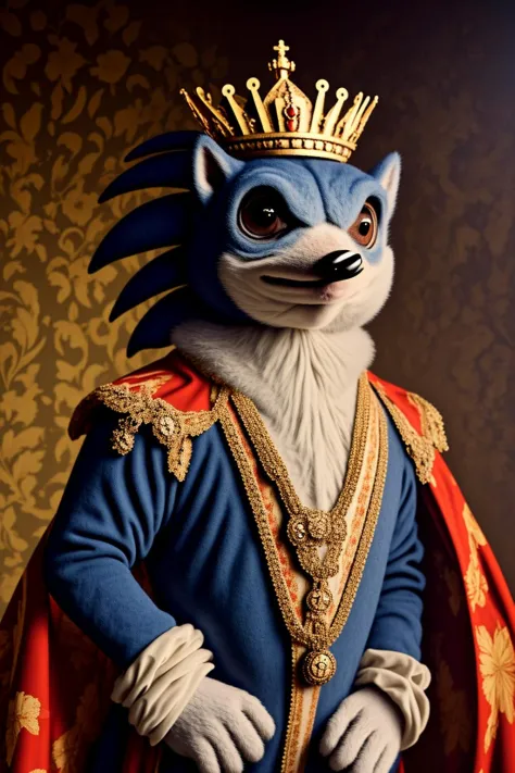 <lora:LCM_LoRA_Weights_SD15:1>  <lora:yomama_royal_animals-10:0.8>yomama_royal_animals,  blue_hedgehog in royal clothing, neckla...