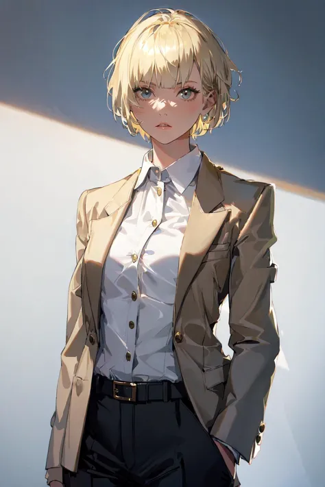 masterpiece, best quality, 1girl, short hair, platinum blonde hair, blazer, shirt, trousers
<lora:Yukiyoshi Mamizu_1 [6034]:1:1:lbw=0,0,0,0,0,0,0,0,0,0,0,0,0,0,0.1,0.1,0.2,0.2,0.2,0.2,0.1,0.1,0.1,0.1,0.1,0.1>
<lora:donguri-suzume-1480it-novae:1:1:lbw=0,0,0,0,0,0,0,0,0,0,0,0,0,0,0,0.1,0.1,0.1,0.1,0.1,0.15,0.15,0.15,0.1,0.1,0.1>
<lora:ddari-1456it-novae:1:1:lbw=0,0,0,0,0,0,0,0,0,0,0,0,0,0,0,0.1,0.1,0.1,0.1,0.1,0.15,0.15,0.15,0.15,0.15,0.15>